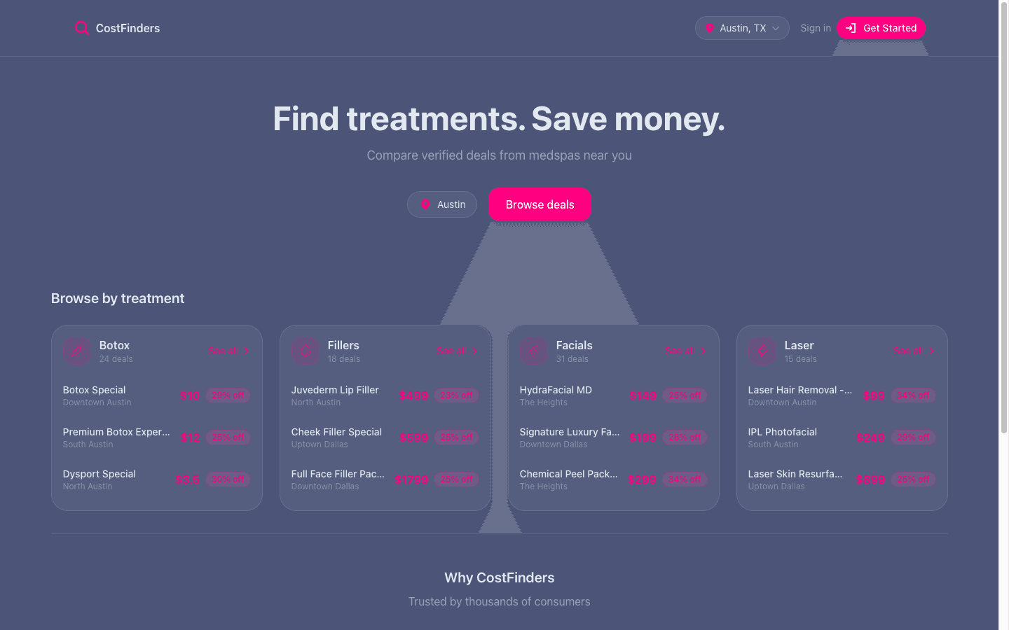 CostFinders, product screenshot