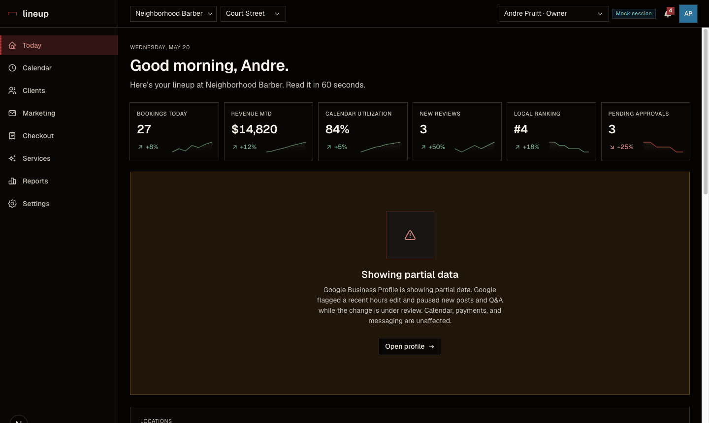Lineup, product screenshot